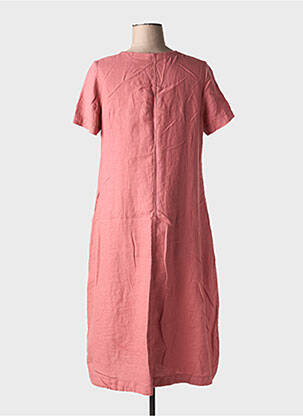 Robe mi-longue tissage crêpe manches courtes rose MES SOEURS ET MOI femme