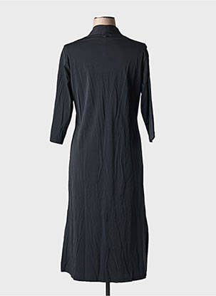 Robe mi-longue manches 3/4 manches 3/4 noir MALOKA femme