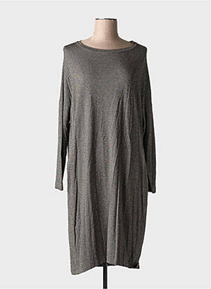 Robe mi-longue manches longues manches longues gris OSKA femme