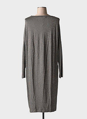 Robe mi-longue manches longues manches longues gris OSKA femme