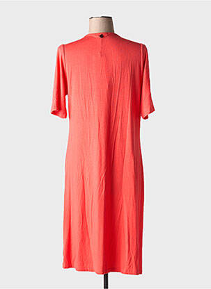 Robe mi-longue manches courtes manches courtes orange MALOKA femme
