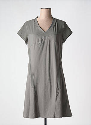 Robe mi-longue manches courtes manches courtes vert MC PLANET femme