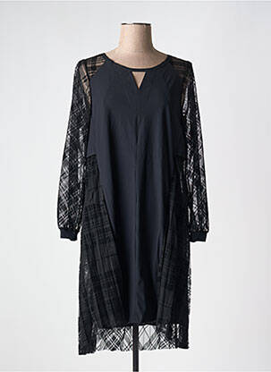 Robe mi-longue manches longues manches longues noir MC PLANET femme