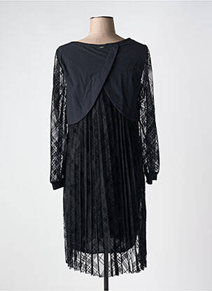 Robe mi-longue manches longues manches longues noir MC PLANET femme
