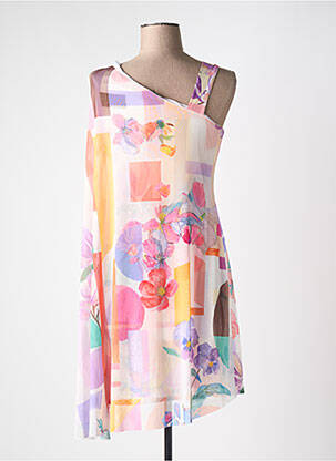 Robe courte coupe cintrée fines bretelles orange MALOKA femme