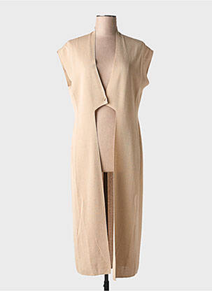 Gilet sans manche maille fine beige SARAH PACINI femme