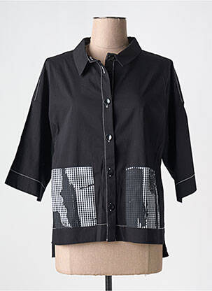 Chemisier coupe droite manches 3/4 noir K-DESIGN femme