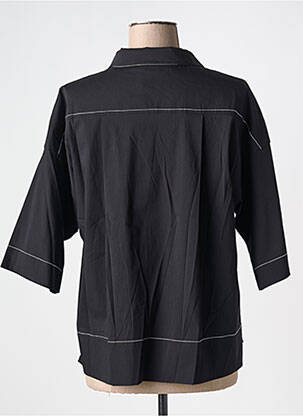 Chemisier coupe droite manches 3/4 noir K-DESIGN femme