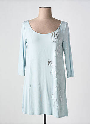 Tunique manches longues col rond bleu SARAH PACINI femme