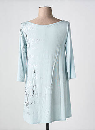 Tunique manches longues col rond bleu SARAH PACINI femme