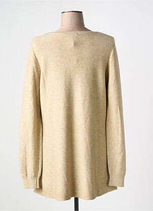 Pull tunique tissage chiné manches longues beige YELLOW LABEL femme