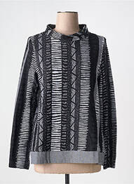 Pull tissage chiné manches longues noir VETONO femme