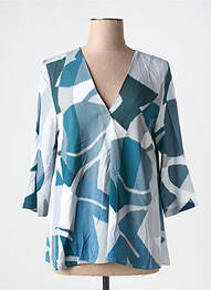 Blouse manches 3/4 manches 3/4 bleu VETONO femme