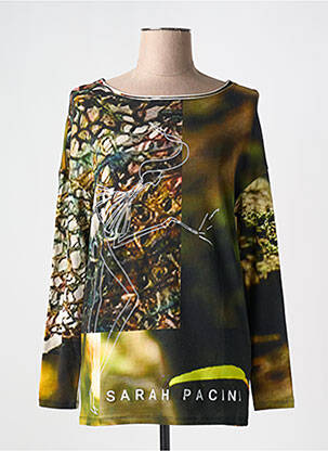 T-shirt manches longues manches longues vert SARAH PACINI femme