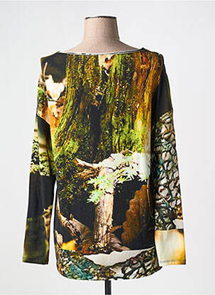 T-shirt manches longues manches longues vert SARAH PACINI femme