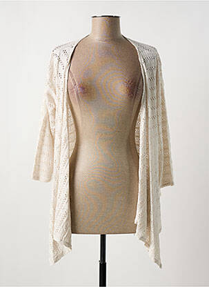 Gilet manches longues manches 3/4 beige G!OZE femme