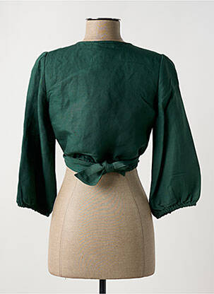 Gilet cache-cœur poignets poignets élastiqués vert SURKANA femme