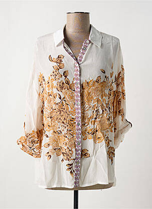 Chemisier imprimé fleurs manches longues beige CREAM femme