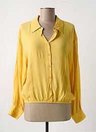 Blouse poignets boutonnés avec fente manches longues jaune SURKANA femme