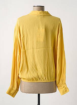 Blouse poignets boutonnés avec fente manches longues jaune SURKANA femme