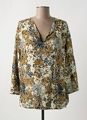 Blouse tissage popeline manches 3/4 marron MASAI femme