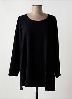 Tunique manches longues tissage crêpe noir G!OZE femme