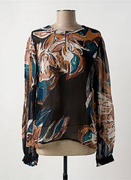 Blouse légère et transparente manches longues noir CREAM femme