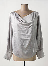 Blouse poignets boutonnés avec fente manches longues gris SURKANA femme