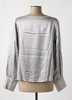 Blouse poignets boutonnés avec fente manches longues gris SURKANA femme