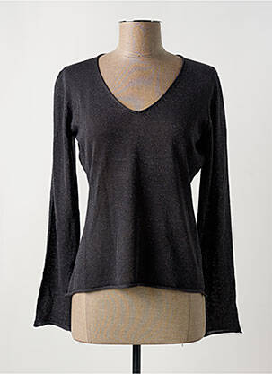 Pull coupe cintrée manches longues gris SURKANA femme