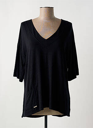 Tunique manches longues col v noir MALOKA femme