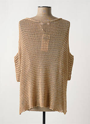 Pull stretch manches courtes beige CREAM femme