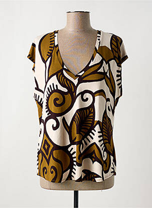 T-shirt imprimé fantaisie manches courtes marron SURKANA femme