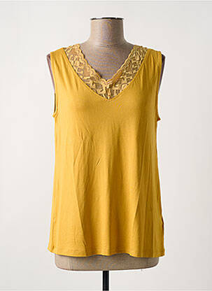 Débardeur col v sans manche jaune CREAM femme