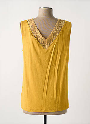Débardeur col v sans manche jaune CREAM femme