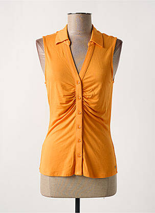 Top tissage jersey sans manche orange SURKANA femme