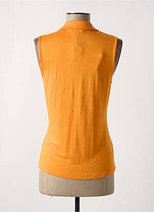 Top tissage jersey sans manche orange SURKANA femme