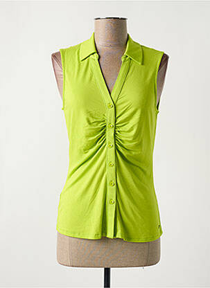 Top tissage jersey sans manche vert SURKANA femme