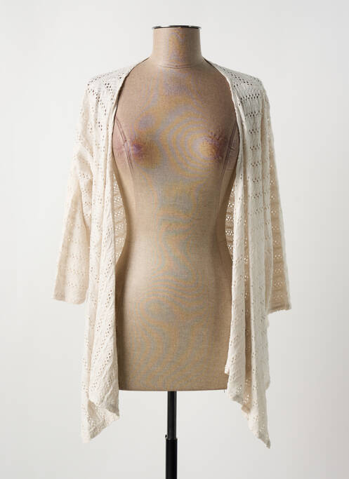 Gilet manches longues beige G!OZE pour femme