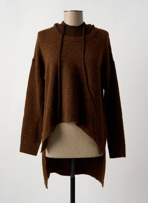 Pull tunique marron CPC pour femme
