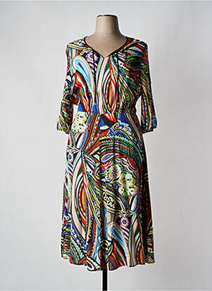 Robe mi-longue manches 3/4 manches 3/4 noir PAUSE CAFE femme
