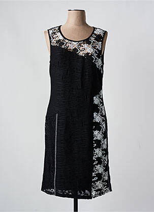 Robe mi-longue sans manche sans manche noir LESLIE femme