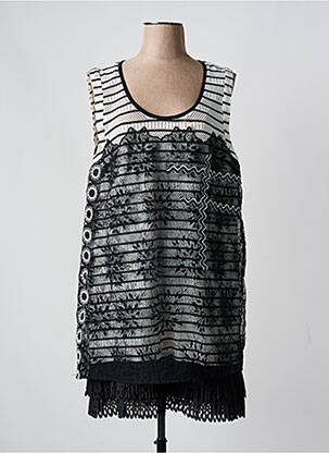Robe courte sans manche sans manche noir LESLIE femme