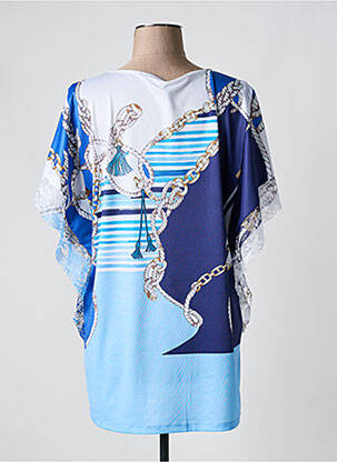 Tunique manches longues col v bleu FUEGOLITA femme