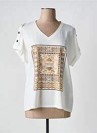 T-shirt coupe droite manches courtes beige LESLIE femme