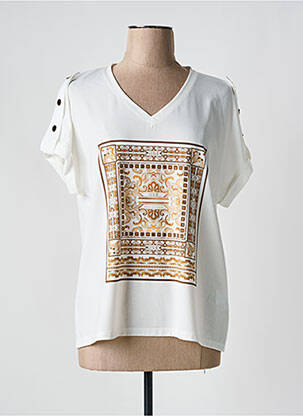 T-shirt coupe droite manches courtes beige LESLIE femme