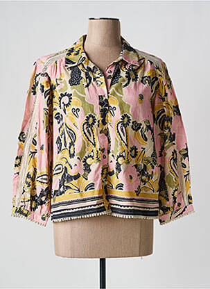 Chemisier imprimé fleurs manches 3/4 rose ANANKE femme