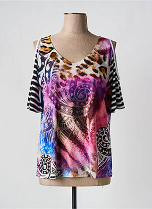 T-shirt manches 3/4 manches 3/4 rose BLEU D'AZUR femme