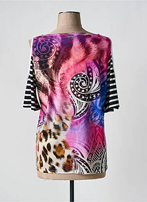 T-shirt manches 3/4 manches 3/4 rose BLEU D'AZUR femme