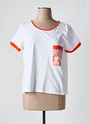 T-shirt stretch manches courtes orange POUPÉE CHIC BY MERCEDES DE MIGUEL femme